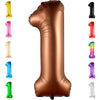 Big, Brown 1 Balloon Number - 40 Inch, Brown 1 Birthday Balloon | Number 1 Balloon Brown, 1St Birthday Decorations | Safari Theme Party Decorations | 1 Year Old Balloon For 1St Birthday Party Supplies