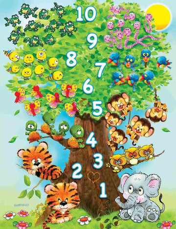 Springbok'S 36 Piece Children'S Jigsaw Puzzle Counting Tree - Made In Usa