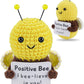 Jelutar Mini Funny Positive Potato, 3 Inch Knitted Doll With Positive Card For Cheer Up Gifts And Party Decorations, Cute Positive Potato Crochet Doll For Birthday Gifts (Positive Bee)