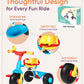 KRIDDO 2 in 1 Kids Tricycle for Ages 18 Months to 3 Years, Carbon Steel, EVA Wheel, Classic Color, Model TC005