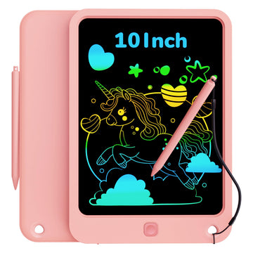 Kokodi Lcd Writing Tablet For Kids, 10 Inch Colorful Drawing Tablet, Educational Learning Kids Toys For Age 3-12 Years Old, Toddler Doodle Board, School Supplies For Girls, Birthday Gifts 5-7