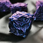 HAOMEJA Metal Vine Leaf Dice Set for DND - 7 Polyhedral D&D Solid Dice for Role Playing and Dungeons and Dragons (Blue Purple)