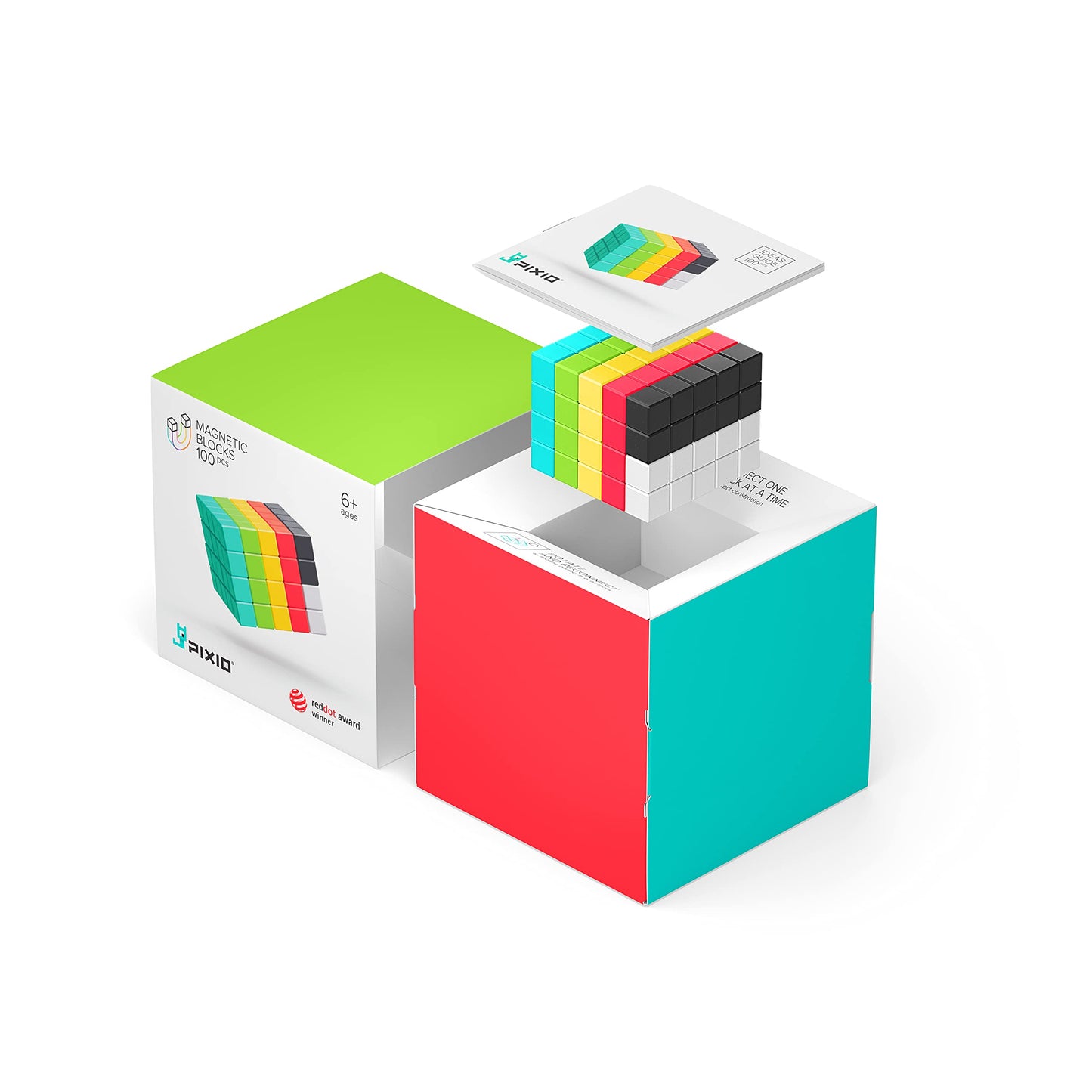 Pixio-100 Magnetic Blocks - Pixel Art Building Toys - Open Ended Toys - Geek Gifts - Geek Toys - Display Desk Toys For Office For Adults - Tiny Toys Magnet Blocks