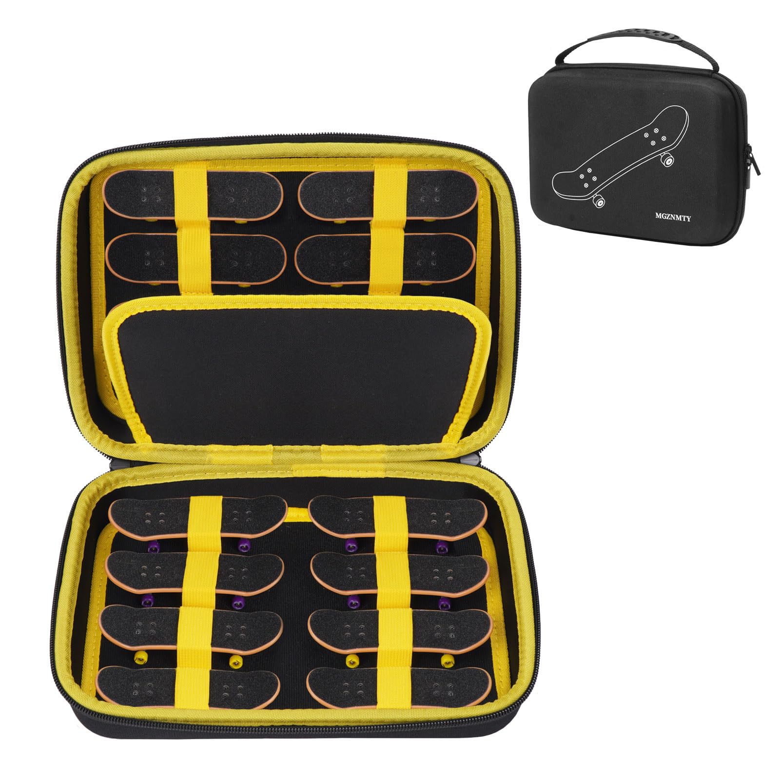 MGZNMTY Portable Storage Case for Teck Deck Ultra DLX Finger Skateboards, Fingerboard Carrying Case Compatible with 2 PCS Tech D