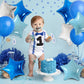 Blue Silver Foil Star Balloons, 18 Inches Star Foil Balloons For Helium, 10 Pcs Blue Silver Helium Birthday Balloons, Party Foil
