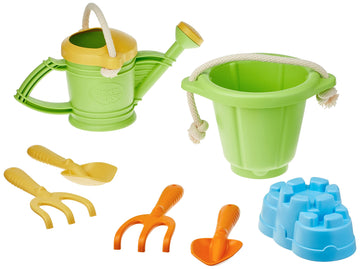 Sand Play Set Green and Watering Can Green Bundle
