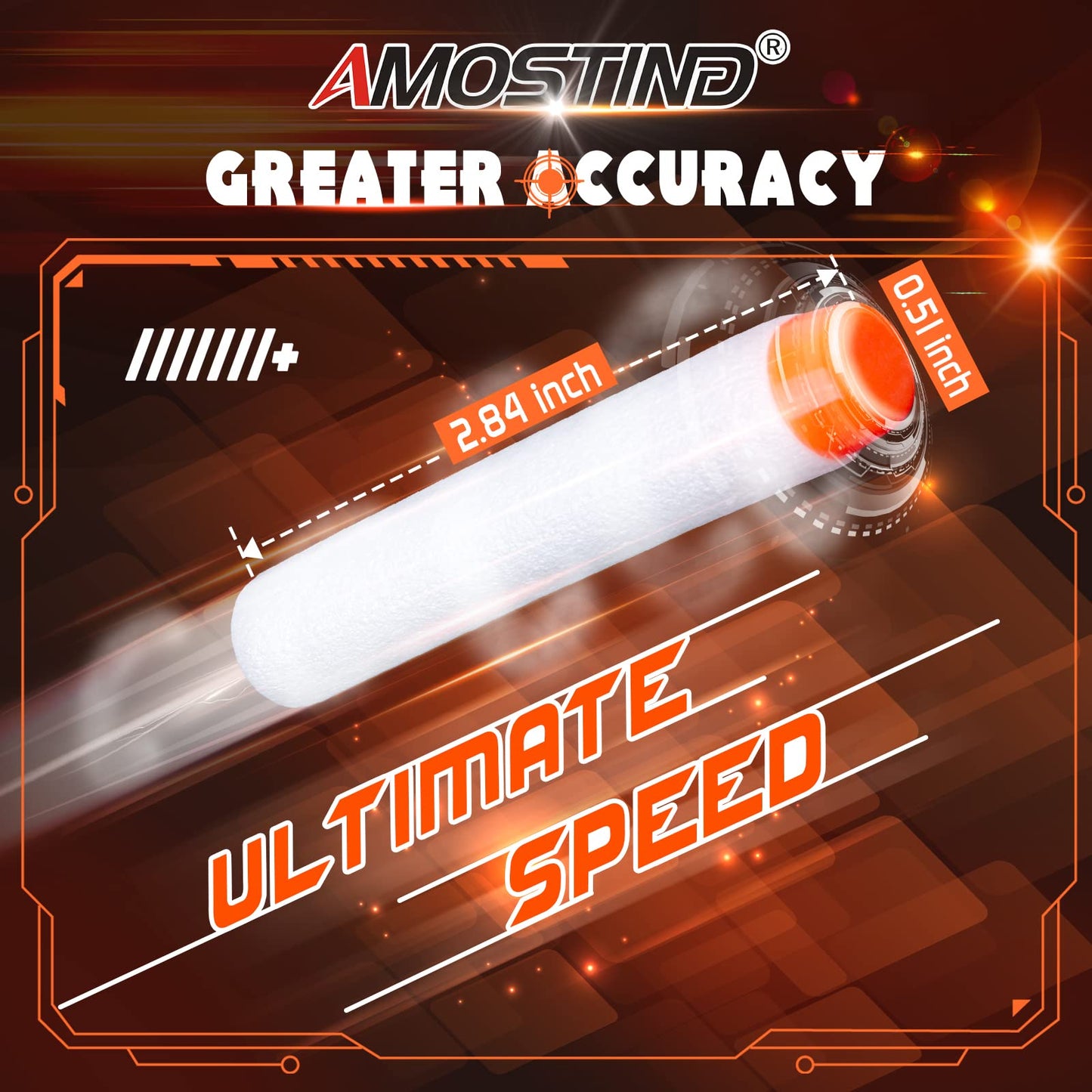 AMOSTING 100PCS Refill Darts for Nerf N Strike advanced 2.0 Series Glow in The Dark project pieces Pack - Compatible with All advanced Blasters White