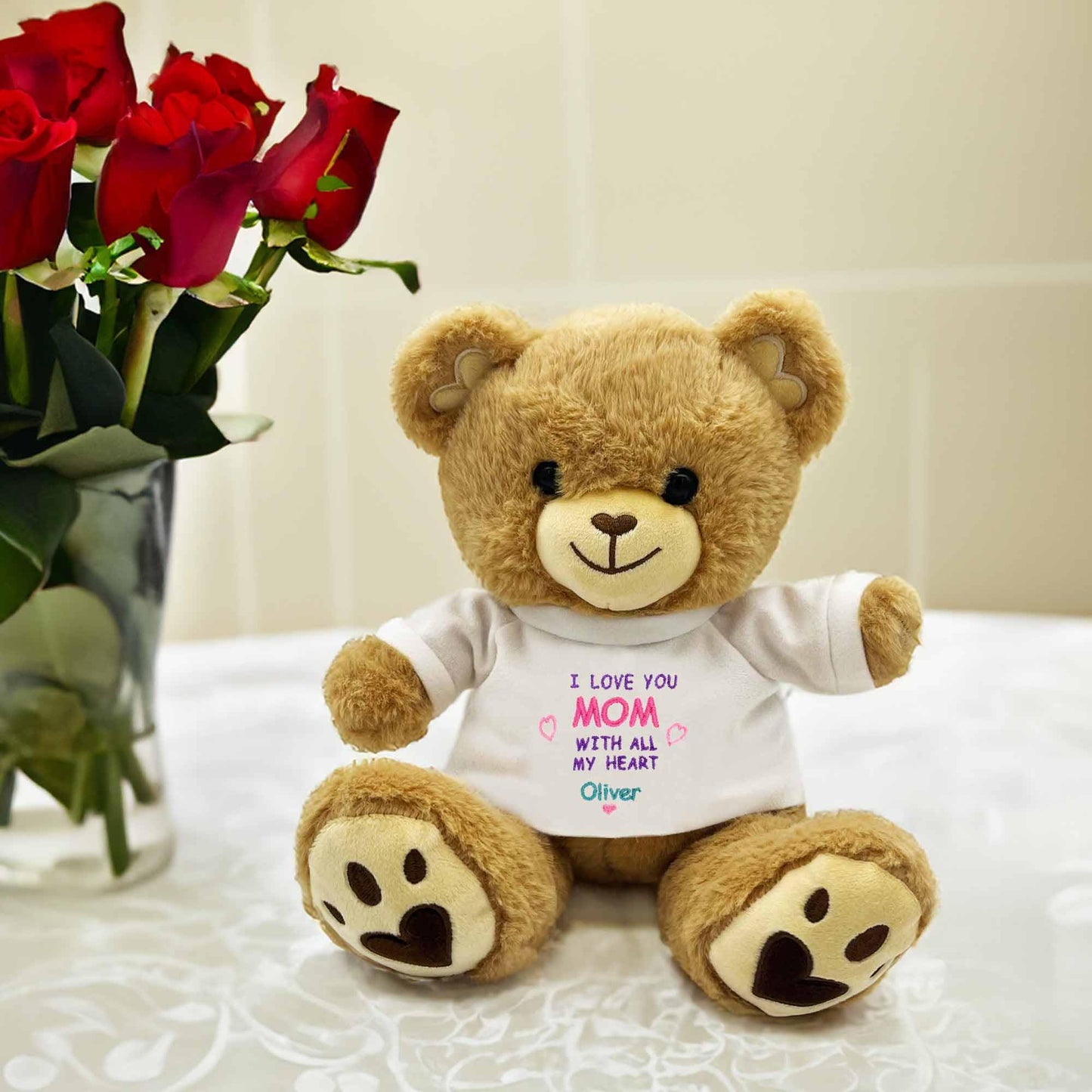 Dibsies Personalized Mother'S Day Teddy Bear (With All My Heart - One Name)