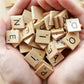QMET Wood Scrabble Tiles - DIY Craft Letter Tiles for Coasters & Games, Woodgrain Color, Model QMET-Wood
