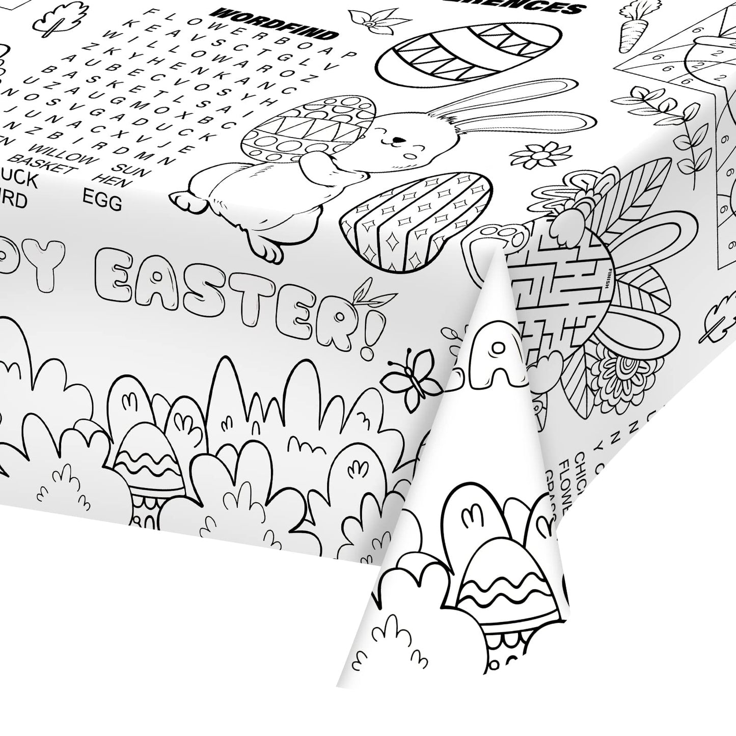 Gatherfun 2 pcs Disposable Easter Color-in Paper Tablecloth Decoration