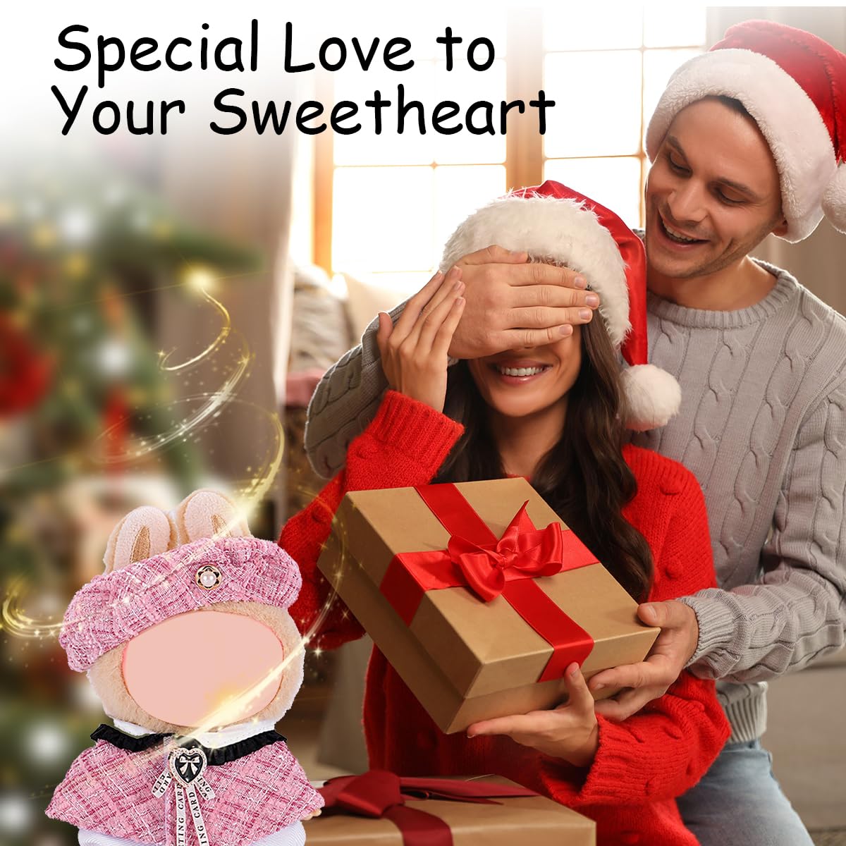 17cm Doll Clothes Set  enhanced Jeans & Knitted Sweater Outfit for 17cm 15cm Dolls  Cute Dress Up Fashion  No Doll Included (Pink  17cm/15cm)