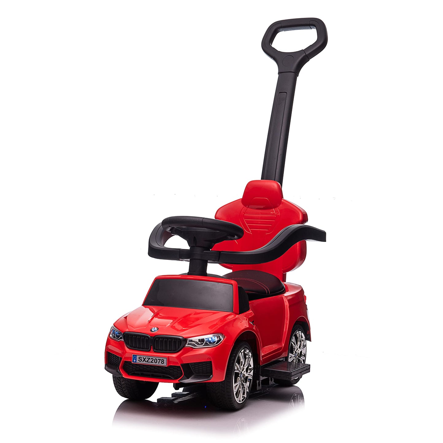 Best Ride On Cars BMW 4 in 1 Push Car, Large Red Battery Powered Toy, Plastic