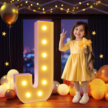 Imprsv 3Ft Marquee Light Up Letters J, Large Light Up Letters, Big Marquee Letters For Party Decorations Baby Shower Anniversary