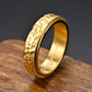 King Ring 6Mm Spinner Hammered Ring - Stress Relief Fidget Ring For Men & Women K39V2 - Gold 07