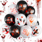50Pcs Scary Halloween Balloons,12 Inch Bloody Balloons,Horror Balloons With Blood Handprint,Scary Halloween Decorations For Zomb