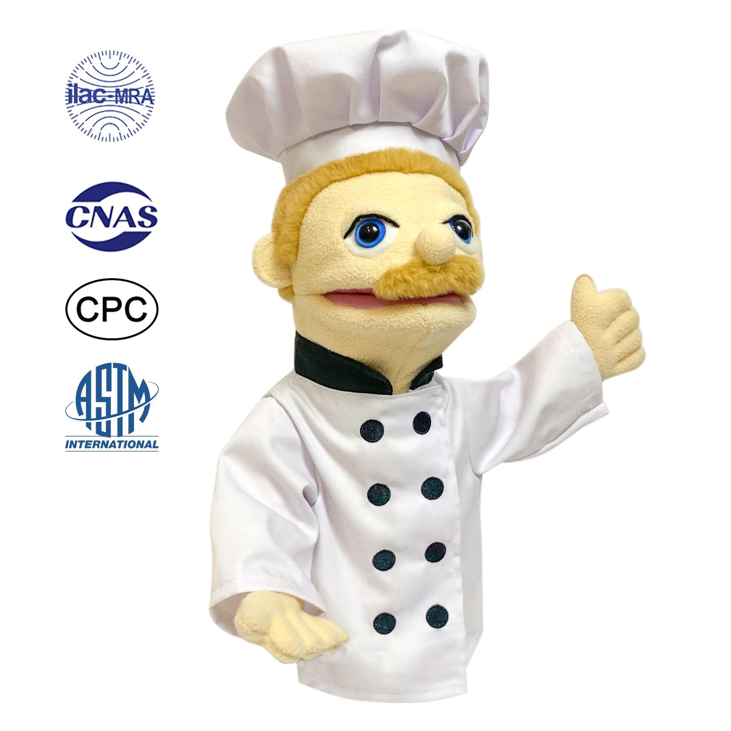 Okegztoa 16'' Puppets Entriloquist Puppet,Hand Puppets For Kids Plush Chef Puppets For Adults With Removable Mouth Puppet For Ki