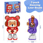 2 Pcs Dancing Bear Toys, Baby Dancing Moving Crawling Musical Toys Age 3-12 Months, with Light, Musical and Dancing, Birthday Gi