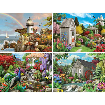 Bits And Pieces - 4-In-1 Multi-Pack - 1000 Piece Jigsaw Puzzles For Adults - 1000 Pc Puzzle Set Bundle By Artist Alan Giana - 20