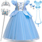 bibeikele Princess Costume for Girls Dress UP Outfit with Rich Accessories 5-6Years(C08-120)