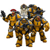 Joytoy Warhammer 40K Imperial Fists, Imperial Fists Legion Mkiii Tactical Four Person Team 1/18 Action Figure Collection Model