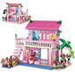 Hsanhe Pink Girls Seaside Beach Villa Building Set Compatible With Lego Friends Construction Educational Toy For Kids Age 6-12 And Up 474 Pcs 7646