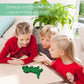 HILUDEER Pop Fidget Toy - Stress Relief Silicone Logic Game for Teens & Adults - Green Dinosaur