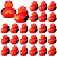 Leyndo 24 Pcs Christmas Mini Rubber Duck Bulk with Xmas Bell for Cruise Ship Party Favors Gifts Bathtub Floating Pool Squeaky Red Black Small Duck for Xmas Baby Shower Party Supplies