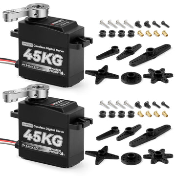 Smraza 45KG Servo Motor Steering High Torque for RC: 2pcs HV 8.4V Coreless Waterproof Digital Servo with Full Metal Gear for RC
