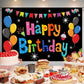 Black Balloon Birthday Paty Backdrop Black Balloon Happy Birthday Banner Black Balloon Photography Background For Home Decoratio