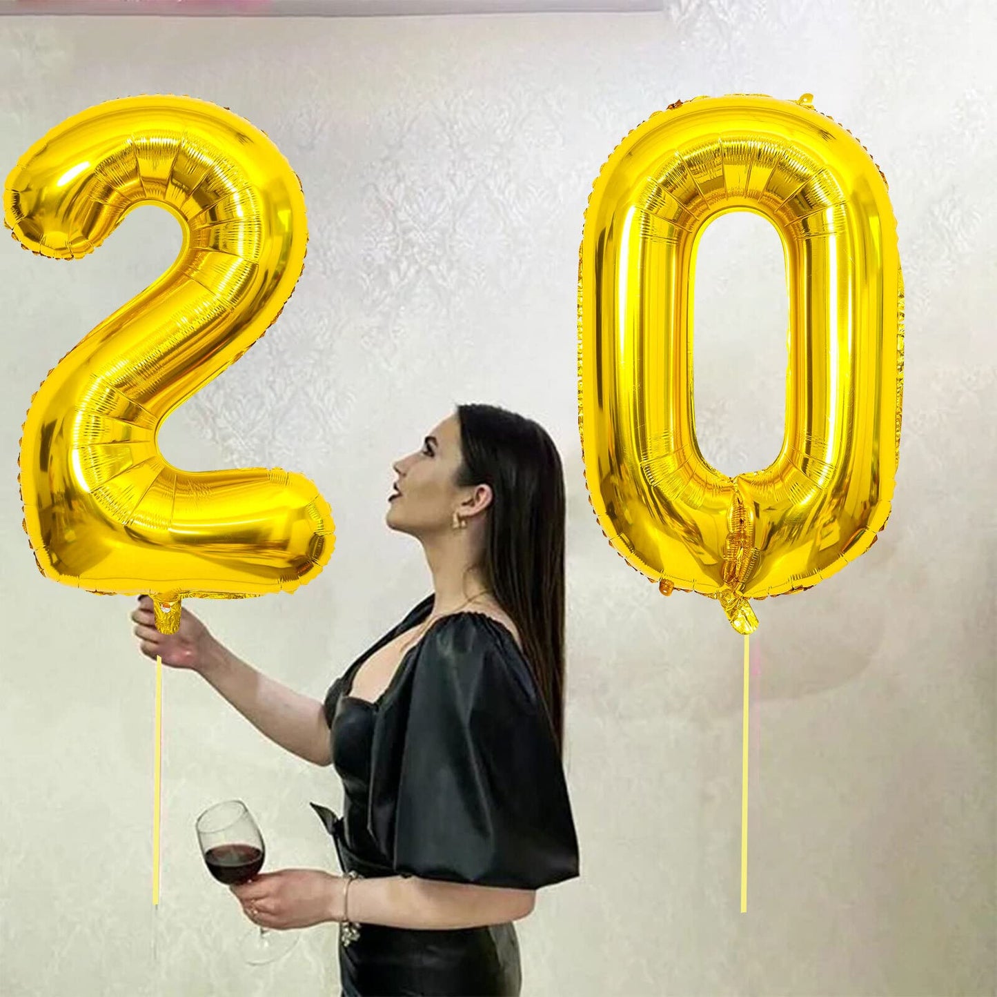 20 Number Balloon Gold 40 Inch Big Foil Mylar 20Th Balloons For 20 Year Old Boy Girl Birthday Party Decorations Wedding Annivers