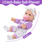 Uzidbto 12'' Baby Doll With Flower Pattern Backpack Carrier,12 Inch Realistic Baby Dolls With Clothes And Accessories Hanky Paci