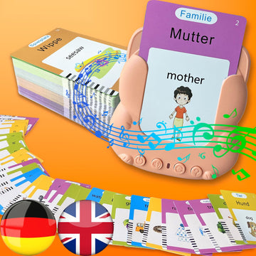 Halcontorno Talking Flash Cards For Kids - German Bilingual English Flashcard For Toddlers 3-12, Test Mode, 510 Sight Words, Aud