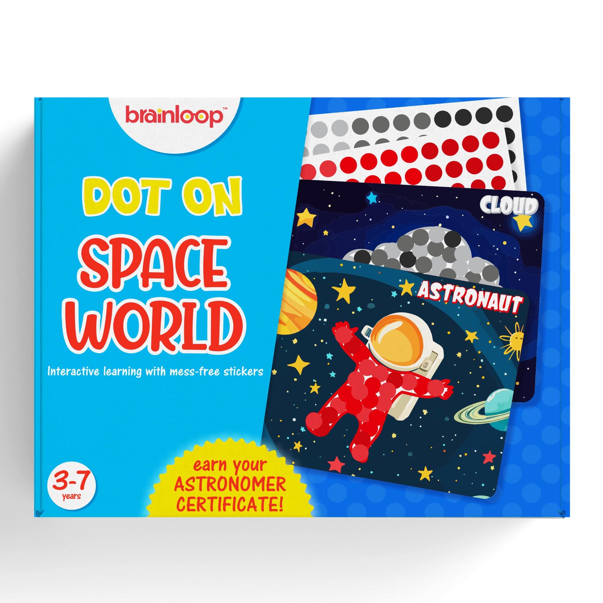 Brainloop Dot On Sticker Activity, MessFree Sticker Craft, 12 Colourful Sticker Sheets, TravelFriendly, Multicolour, 18 Cm X 2