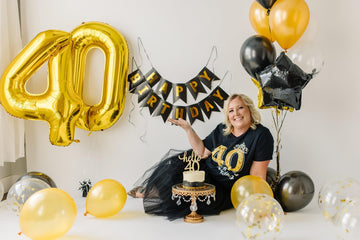 40 Balloon Number, Gold Number 40Th Birthday Balloons 40 Inch, 40 Years Old Gold Birthday Decorations For Men Women, 40Th Annive