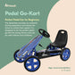 Hauck Speedster Pedal Go Kart With Adjustable Bucket Seat For Kids Ages 4 To 8, Blue