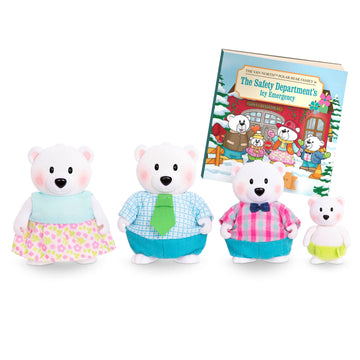 Li'L Woodzeez – Polar Bear Family Set – 4 Collectible Doll Figures With Storybook – Pretend Play Toy – Gift For Kids Age 3+