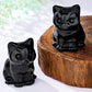Duqguho Cat Decor Black Obsidian Cat Crystal Figurines Crystals Gifts For Cat Lovers Men Women Lucky Cute Cat Statue For Room De