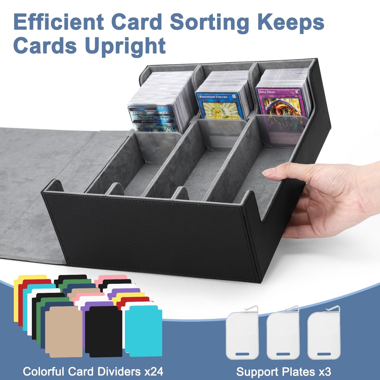 Ralout Card Deck Case For Trading Cards 1800+, Mtg Card Storage Box, Leather Magnetic Closure Storage Box For Magic Commander, M