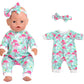 Sweet Dolly 5 Sets Baby Doll Accessories Baby Doll Clothes And Headbands Doll Pajamas For 15 Inch Doll To 18 Inch Doll, 10 Pcs In Total Doll Clothes And Accessories, White