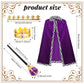 Shinymoon 3 Pcs Halloween Prince Costume For Kids King Crown Robe And Scepter Prince Costume For Boys King Prince Cosplay (Purpl