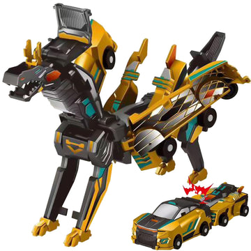 Aimery Dinosaur Transforming Car Toy, Magnetic Cars Transform Into Dinosaurs,Fun - Collision Transformation Car Toys For Boys &