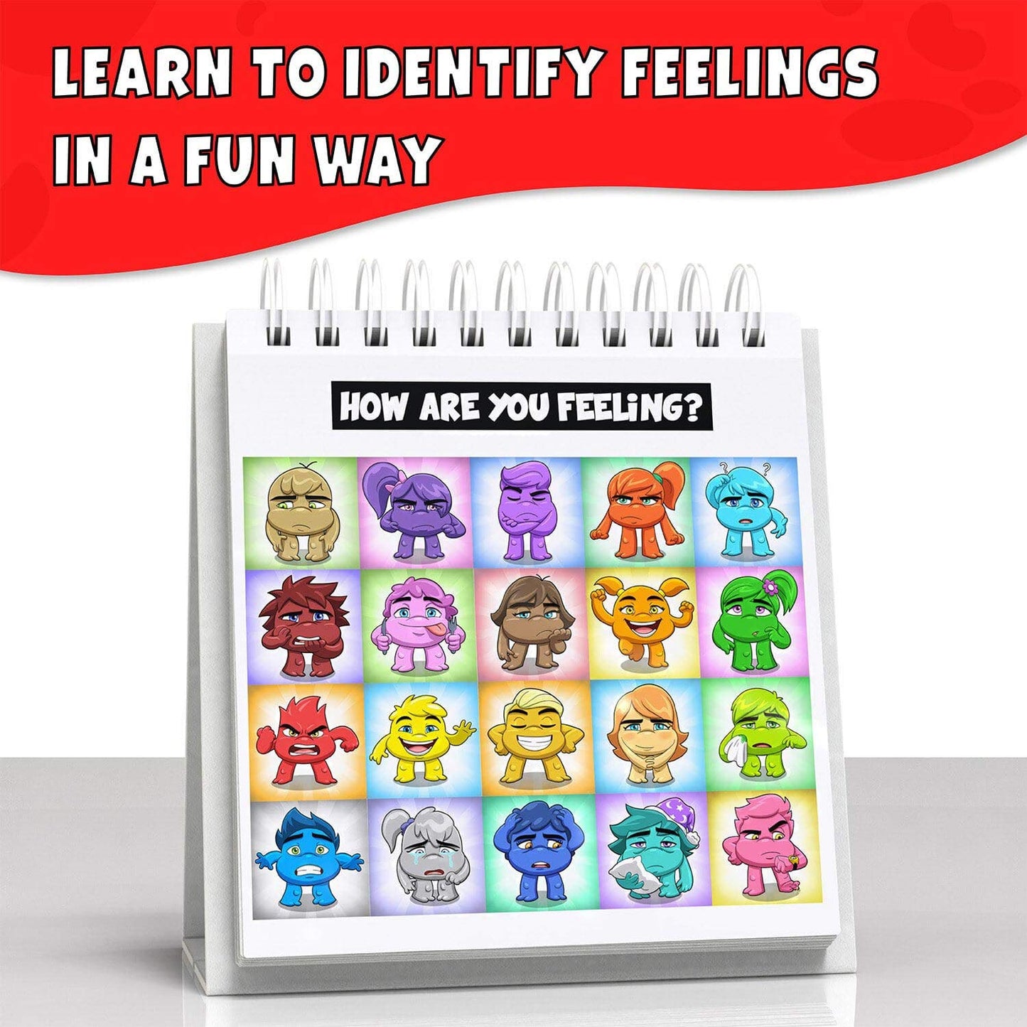 Feelings Flipbook For Kids By Professional Therapists - Learn To Identify 20 Different Emotions - Moods Coping Skills And Anger Control - For Children With Adhd, Autism (Asd), Special Needs, And More