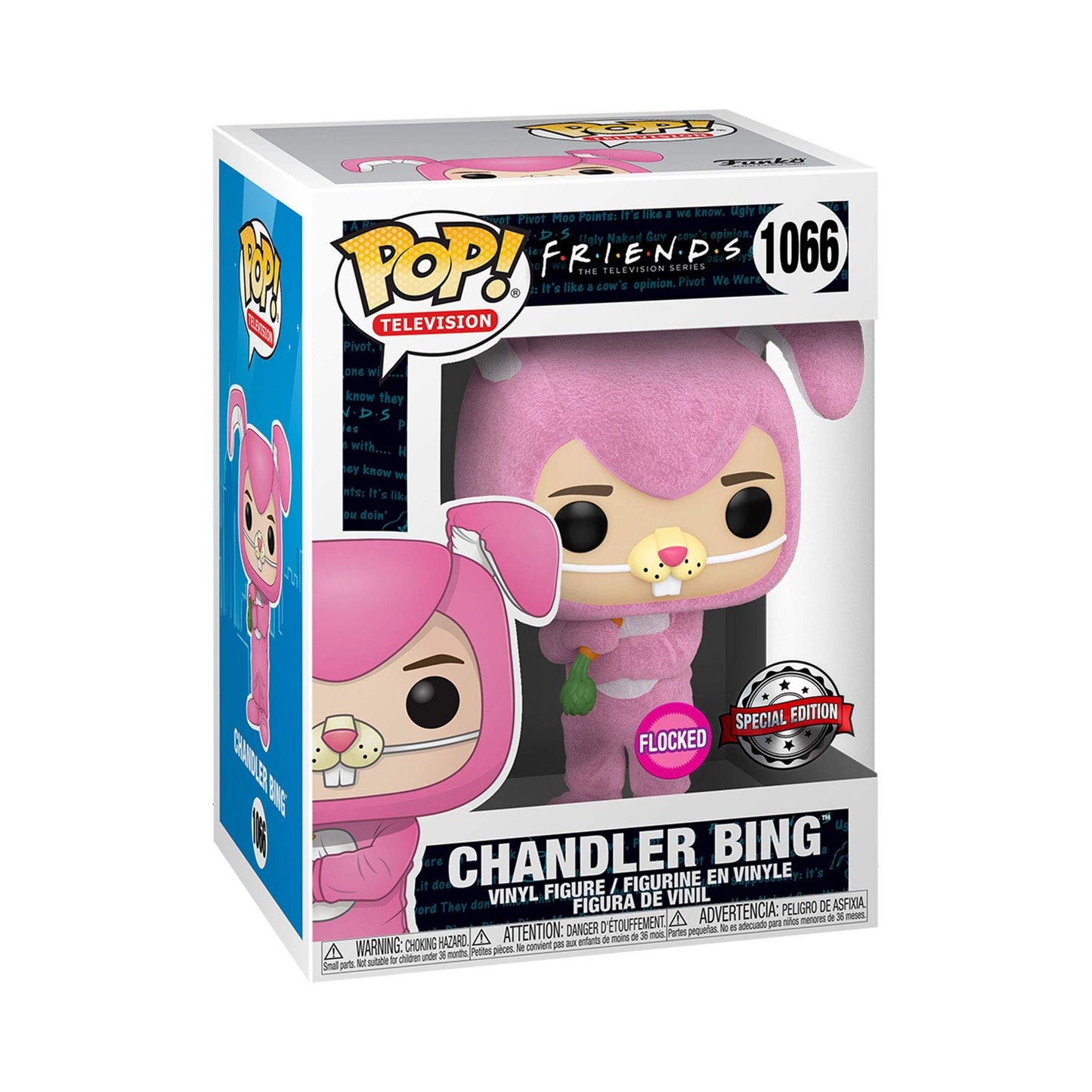 Funko Pop! Tv: Friends Chandler Bing As Bunny Flocked Exclusive Vinyl Figure #1066