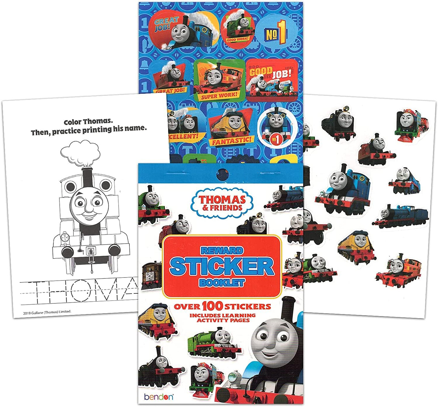 THOMAS & FRIENDS Imagine Ink Book and Sticker Set, 4 Piece, Blue, Model 43221-3838, Paper Material