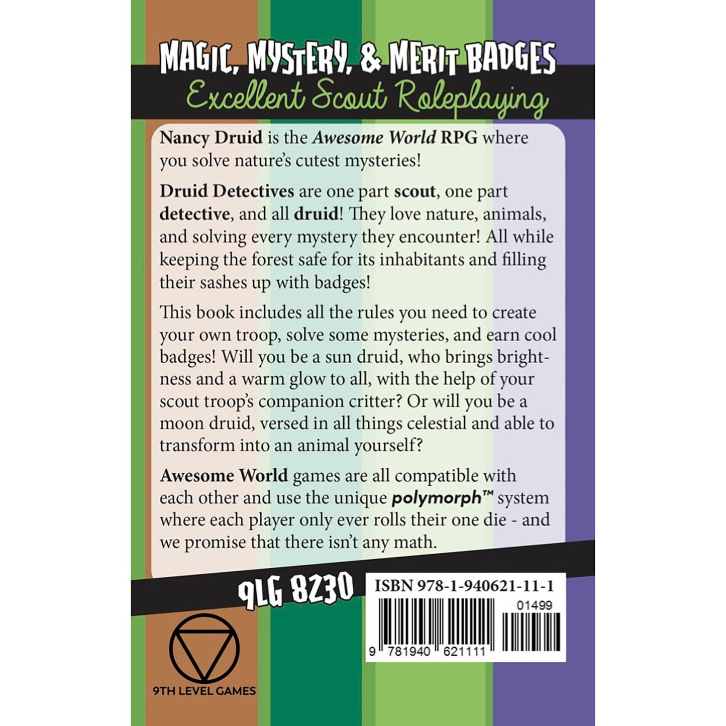 9th Level Games: Nancy Druid - Softcover RPG Book, Polymorph, Magic Mysteries & Merit Badges, Solve Natures Cutest Mysteries, A