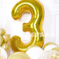 Aule 40 Inch Big Gold 3 Balloon Number Large Foil Helium Number Balloons 0-9 Jumbo Giant Happy 3Rd Birthday Party Decorations Fo