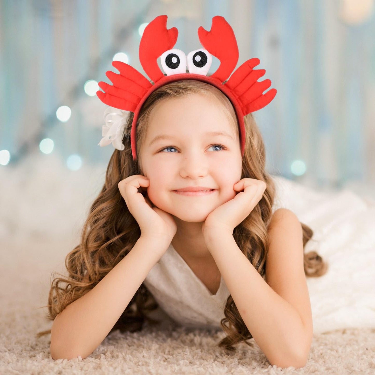 Kisangel Plush Crayfish Headband with Claws - Ocean Animal Photo Booth Props for Cosplay Party Role Play