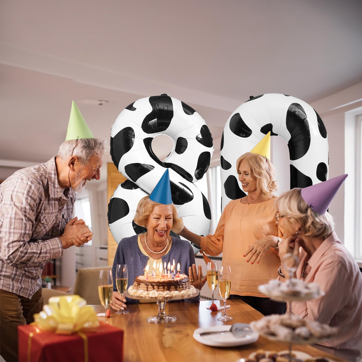 Lebery Cow Print Number Balloon 40 Inch Cow Print Number 8 Balloon Cowgirl Theme Number Balloon For 8Th Birthday Party Cow Balloons Black White Number 8 Foil Balloon For Farm Barn Animal Decor