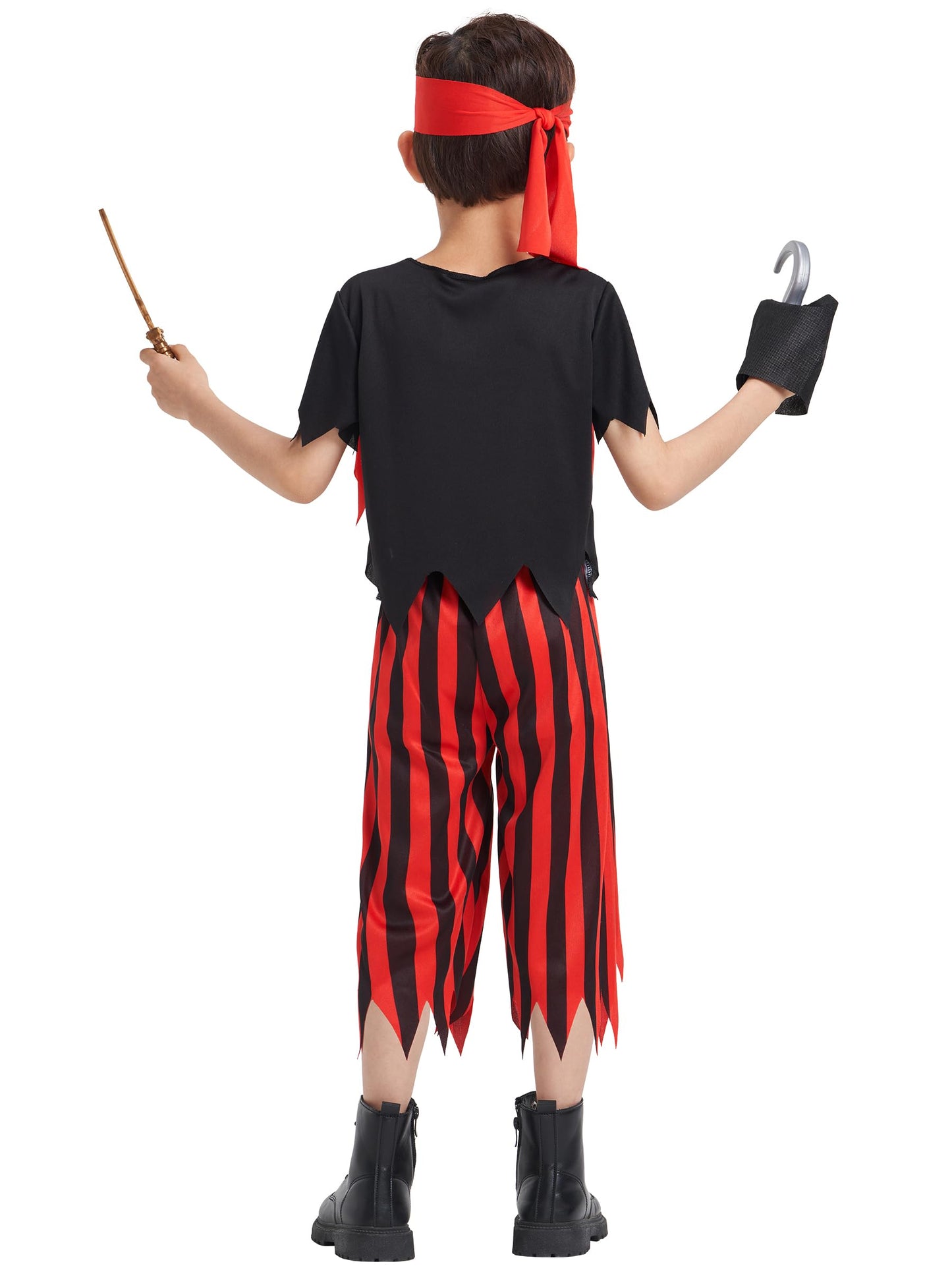 IKALI Kids Pirate Costume With Accessories  Halloween Birthday Party Gift Pirate Dress up Outfit for Toddlers Boys