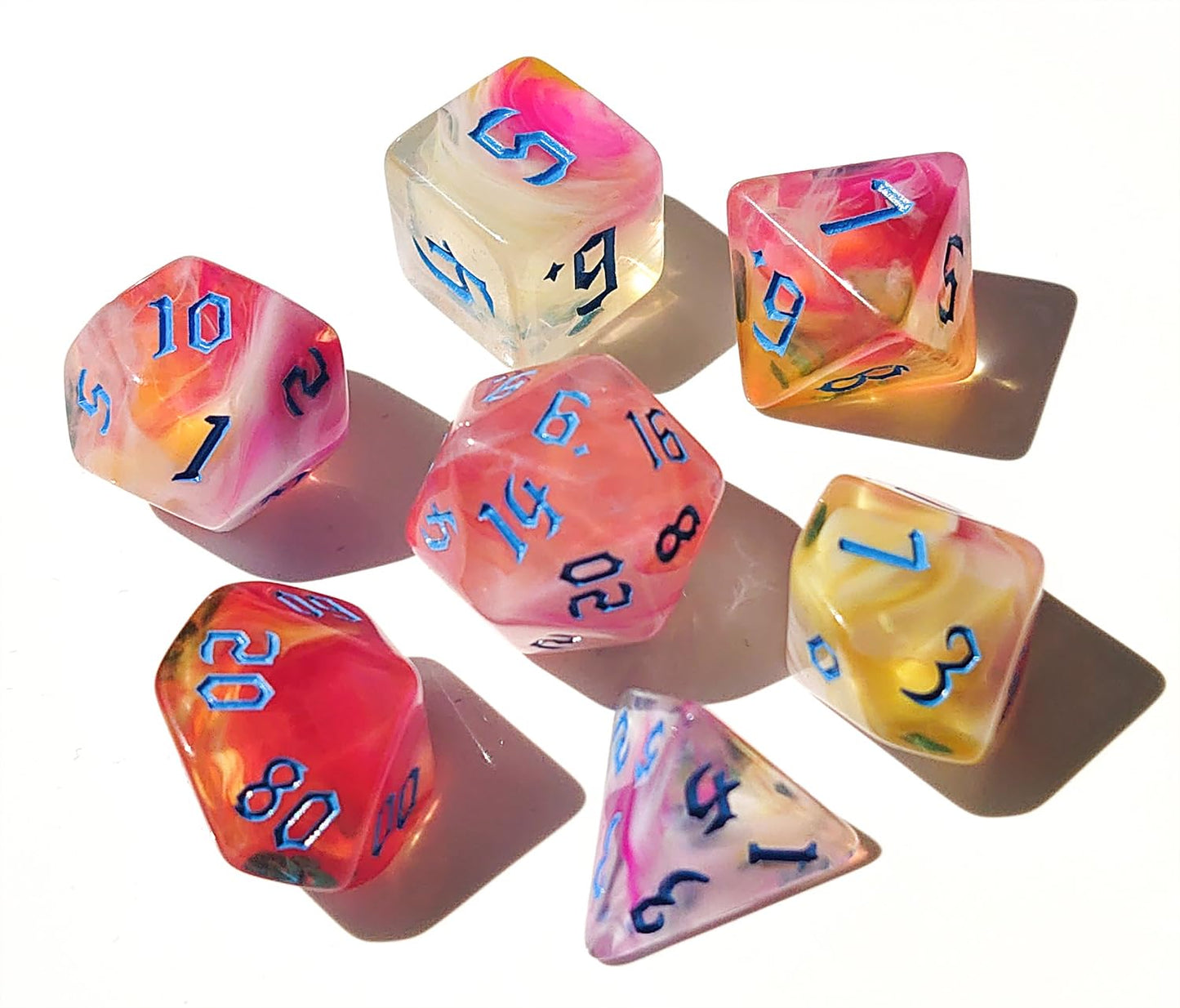 Vvpesca Pink D&D Dice Set - Polyhedral Dice Set For Dnd, Coc Accessories, Ttrpgs, Dungeon And Dragons, Role Playing Games - D20